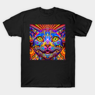 Kosmic Kitty (5) - Trippy Psychedelic Cat T-Shirt